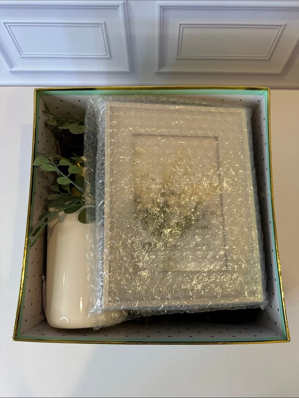 Target Ceramic Soap Dispenser, faux plant & frame Green Box Set #1